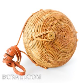 circle bag rattan ball design handmade balinese ethnic